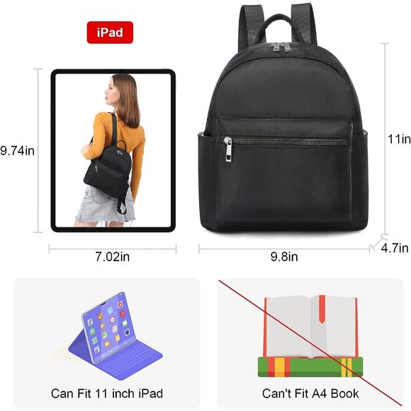 Women Black Polyester Light Weight Small Waterproof Mini Backpack main image 4